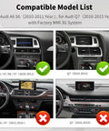 Wireless CarPlay And Android Auto Retrofit Kit For Audi A6 S6 (2010-2011) And Q7 (2010-2015) With Factory MMI 3G System compatibility list