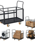 Premium Foldable Platform Truck Cart For Stress Free Living Room Moves with boxes and laundry, showcasing collapsible design.