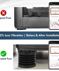 Comparison of original feet and 4 Pack Game Changing Anti Vibration Feet for X1 X1C P1P P1S Printers showing vibration reduction
