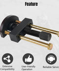 GSTP transmission mainshaft inner bearing race installer puller for Harley Big Twin; black tool with two gold bolts