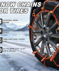 Heavy Duty Zip Tie Snow Tire Chains For Cars With Boss Level Anti Slip Grips Quick Install Link System For Deep Snow Slush Rain And Mud No Sweat Setup For Gnarly Winter Roads Every Time on a tire in snowy conditions.