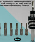 MT2 Rotary Broach Tool Holder With 7 Piece Hex Broach Set In Imperial Sizes For Milling And Lathe Projects, High Precision Clamping
