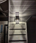 LED Up And Down Outdoor Wall Lights Two Pack Sconce For Porch Patio And Garage Exterior House Lighting 14W IP65 3000K 1200LM GU10 Bulbs Square Outdoor Light Fixture Dope Curb Appeal mounted on house wall