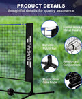 Super Tough All In One Adjustable Badminton Net Up To Five Point One Feet Tall Ideal For Kids Volleyball And Pickleball, nylon net detail