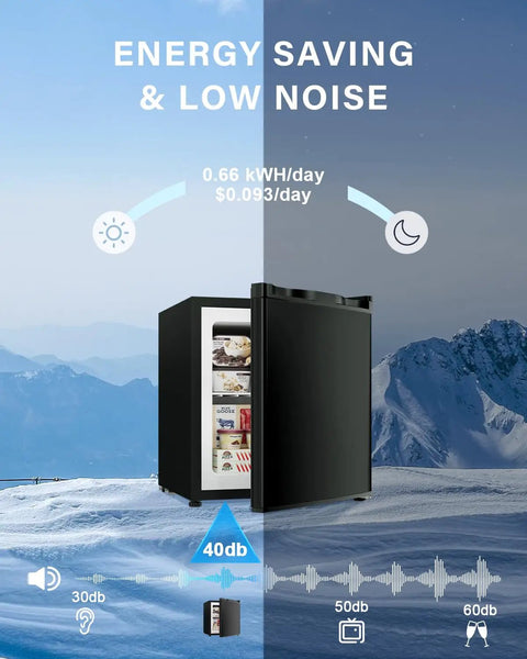 Bad Boy 1.1 Cubic Foot Mini Freezer Black Upright Compact Cold Storage Appliance Built For Dorms And Small Kitchens featuring energy saving and low noise.