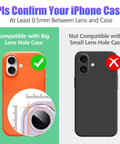 Six Pack Camera Lens Protector Kit For iPhone 17 6.3 Inch With Bling Diamond And Glitter Metal Ring Purple 9H showing compatible cases