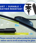Premium 26 And 16 Inch Front Windshield Wiper Blades 2 Pack showing durable rubber and installation detail for Toyota vehicles.