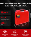 Heavy Duty 24V 20Ah Electric Pallet Jack Lithium Ion Battery For Heli Jialift Lonking Jac Tailift Forklift, red, dimensions 14.57x13.98x3.95 inches.