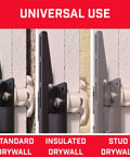 Top Shelf Tv Mount Anchors For Drywall Heavy Duty 4 Pack Delivers 255 Lbs Of Power Per Piece For Unshakeable Grip On 1/2 And 5/8 Inch Walls Designed For Flat Or Tilt Brackets Lose The Stud Search Enjoy Flexibility, displayed on standard, insulated, and stud drywall.