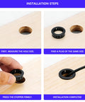 Installation steps for 305 Piece Black Nylon Cable Snap Grommets Set Round Locking Bushing Protectors for Wires, 4 images