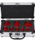 Top Notch 10 Pcs Heavy Duty 45 Steel Hole Saw Tile Drill Bit Kit With Shank For Cutting Glass Porcelain Marble Granite And Synthetic Ceramic Tile Projects Like A Pro. 10-piece 6mm-50mm set in carrying case