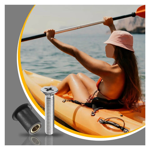Neoprene Fastener Set With M4 M5 M6 And Stainless Steel Screws For Windshield And Surface Mounting Brass Inner Threads Waterproof Rubber Gasket Nuts Easy Install DIY Friendly used on kayak mounting