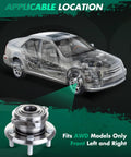Diagram showing installation of Front Wheel Bearing Hub Assembly Kit For AWD Dodge Charger Challenger Magnum Chrysler 300 5 Lug