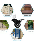 Heavy Duty 1.5 Inch Swivel Caster Gate Wheel Flat Free Polyurethane Roller With Retractable Spring Shock Absorber displayed near various gates