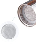 Stovetop Espresso Maker Replacement Gasket Seals And Stainless Filter Screen For 12 Cup Moka Pot Includes Two FDA Grade Silicone Gaskets And One Stainless Steel Filter Dishwasher Safe Silver Finish showing stainless filter