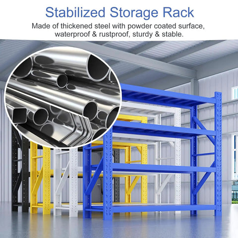 Badass 4 Tier Storage Shelves Sturdy Heavy Duty Steel Rack Adjustable Floor Mount Unit For Garage Tool Stash Pantry Organization Warehouse Gear And Workshop