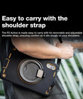Kickass Rugged Android 14 Tablet With 11 Inch Crisp 90Hz Screen and Massive Storage shown with adjustable shoulder strap.