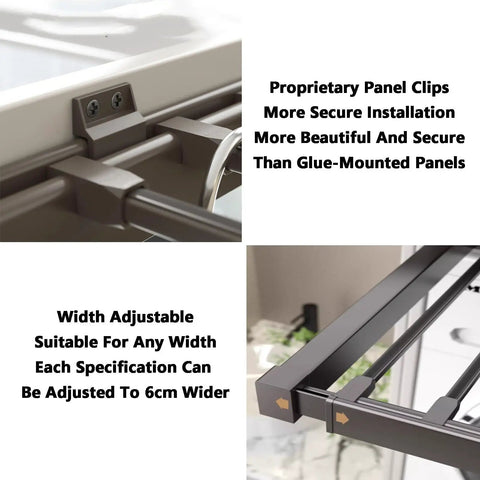 Space Saving Under Cupboard Drying Rack For Trousers Concealed Clothes Dryer Above Washing Machine Slim 610 To 660mm aluminum frame