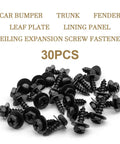 Thirty Pack Hex Head Tapping Screws Oem 9015960498 Exterior Panel Fasteners For Toyota Rav4 Camry Highlander Lexus Es350 Gs350, black steel screws.