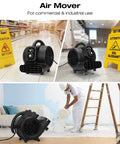 Air Mover Blower Fan 2000 CFM, One Third HP Workhorse Carpet Dryer With Timer, 3 Speed Settings, Black in commercial setting