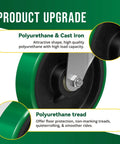 Heavy Duty 5 Inch Polyurethane On Steel Caster Wheels Set Of 4 Swivel Casters With 2200 Lb Capacity Non Marking