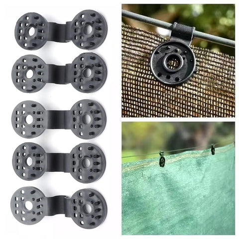 Shading Net Clips 20 Pcs Tough As Nails Durable Greenhouse Clamps Sunshade Fasteners Pro Grade PE Material in use with garden net