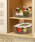 Smooth Spin Rectangular Lazy Susan Turntable keeps your kitchen super slick, displaying condiments and spices in organized cabinets.