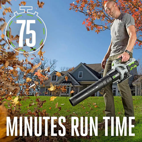 Man using Cordless Electric Leaf Blower With Battery, Turbo Mode, 110 MPH Air Speed, 530 CFM, Long Runtime Up To 75 Minutes