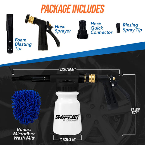 Foam Gun With Microfiber Wash Mitt Car Wash Kit For Garden Hose Works With Any Soap Foam Cannon Sprayer No Scratch Paint Safe Clean And Easy Bubble Party Shine package includes