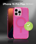 Milan Snap Case For IPhone 16 Pro Max Pink Glitter MagSafe Compatible Case with transparent design and 13 foot drop protection