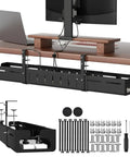 Expandable Under Desk Cable Management Tray Clamp-On For Home Office And Standing Desk, heavy duty carbon steel organizer