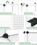 Modular Cube Storage Organizer 30 Cube Shelving Unit DIY Plastic Bookshelf Closet Cabinet For Bedroom Living Room And Office Transparent White 60.6 Inch Long By 12.4 Inch Wide By 72.6 Inch High Space Saving Display features close-up details including thickened support panel, small gap design, and strengthened circular connector.