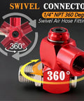 All In One 48 Piece Quick Connect Air Hose Fittings Kit With One Quarter Inch NPT Threads swivel connector image