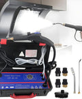 Dnepel Industrial Steam Cleaner 3500W with hose and attachments for kitchen grease removal and surface sanitization.