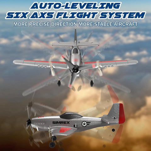 P51 Foam Glider RC Plane For Kids And Beginners With 2.4GHz 3 Channel Remote And 6 Axis Gyro flying in the sky