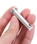 Versatile Di Kaca Stainless Steel Coupling Pins M8x40 Scaffolding Clevis Locking Bolts With Flat Head Design held in hand.