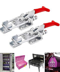 Pro Grade Toggle Latch Clamps 770lb Capacity 2 Pack For Industrial Gear Rustproof Easy Install Fasteners with red handle