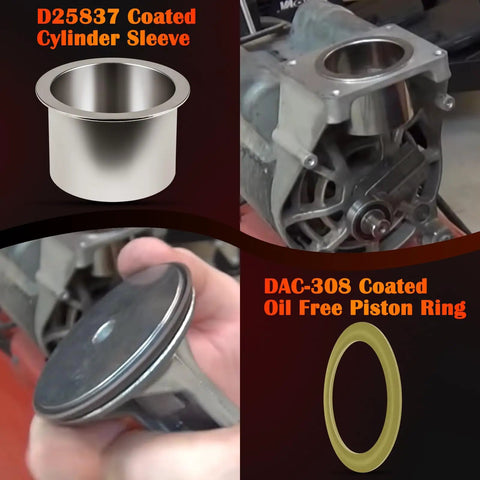 Heavy Duty Air Compressor Cylinder Sleeve And Compression Ring Replacement Kit for easy install and reliable seal.