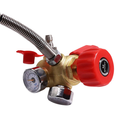 DIN Valve Scuba Adapter With Gauge M18x1.5 DIN Thread High Pressure 4500 Psi 300 Bar PCP Paintball Filling Station detail view