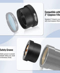 2 Inch To 1.25 Inch Telescope Eyepiece Adapter for 2 Inch Focusers and Filters with anodized aluminum and safety groove