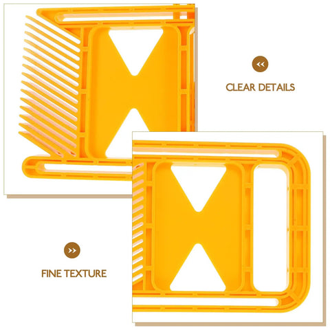 Close-up of the Extended Table Saw Safety Guard And Featherboard Set For Woodworking Featuring Rock Solid Tension System and Sweet Yellow Jigs.