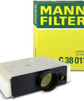 Engine Air Filter Replacement Compatible With Audi Q7 2017-2024 High Dirt Separation Efficiency and Water Resistant Media visible with packaging