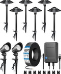 Go To All In One Outdoor Landscape Lighting Kit with 60 Watt Low Voltage Transformer and 100 Foot Wire Includes 6 Pathway Lights 2 Spotlights and 8 Fastlock Connectors
