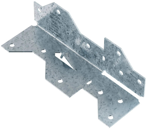 Heavy Duty Framing Angle Brace 1 7/16 X 2 1/2 Inches 18 Gauge Steel Zmax Galvanized Finish with multiple holes for fastening.