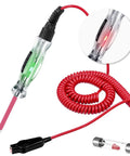 Go-To Car Circuit Tester For 6-24V Systems With 135 Inch PU Wire And Sharp Stainless Probe Dual Color LED Test Light For Quick Checks Of Headlights Taillights Sockets Fuses And Low DC Vehicle Wiring, coiled wire