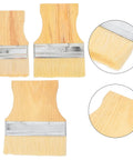 Three Piece Flat Paint Brush Set With Wood Handles For Walls And Furniture, Pig Bristle Stain And Oil Brushes For DIY Home Painting