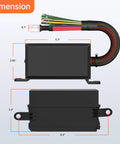 Dimensions of 6 Way 12V Relay Box, Pre-Wired Waterproof Relay Panel With 12 AWG Leads, ATC/ATO Fuse Block for Automotive Use