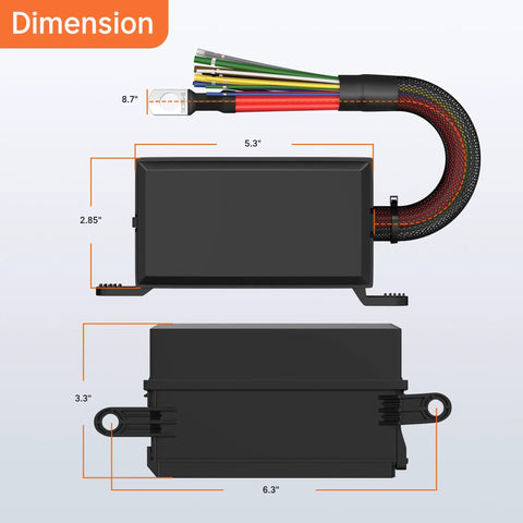 Dimensions of 6 Way 12V Relay Box, Pre-Wired Waterproof Relay Panel With 12 AWG Leads, ATC/ATO Fuse Block for Automotive Use