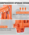 8 Ton Hydraulic Long Ram Jack For Engine Hoists And Cranes with double piston pump and clevis base features