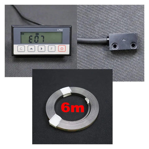 7 Bit LCD LP02 Digital Magnetic Scale Kit For Milling, Grinding, Stone And Wood Cutting Machines, backlit readout, sensor, 6m coil